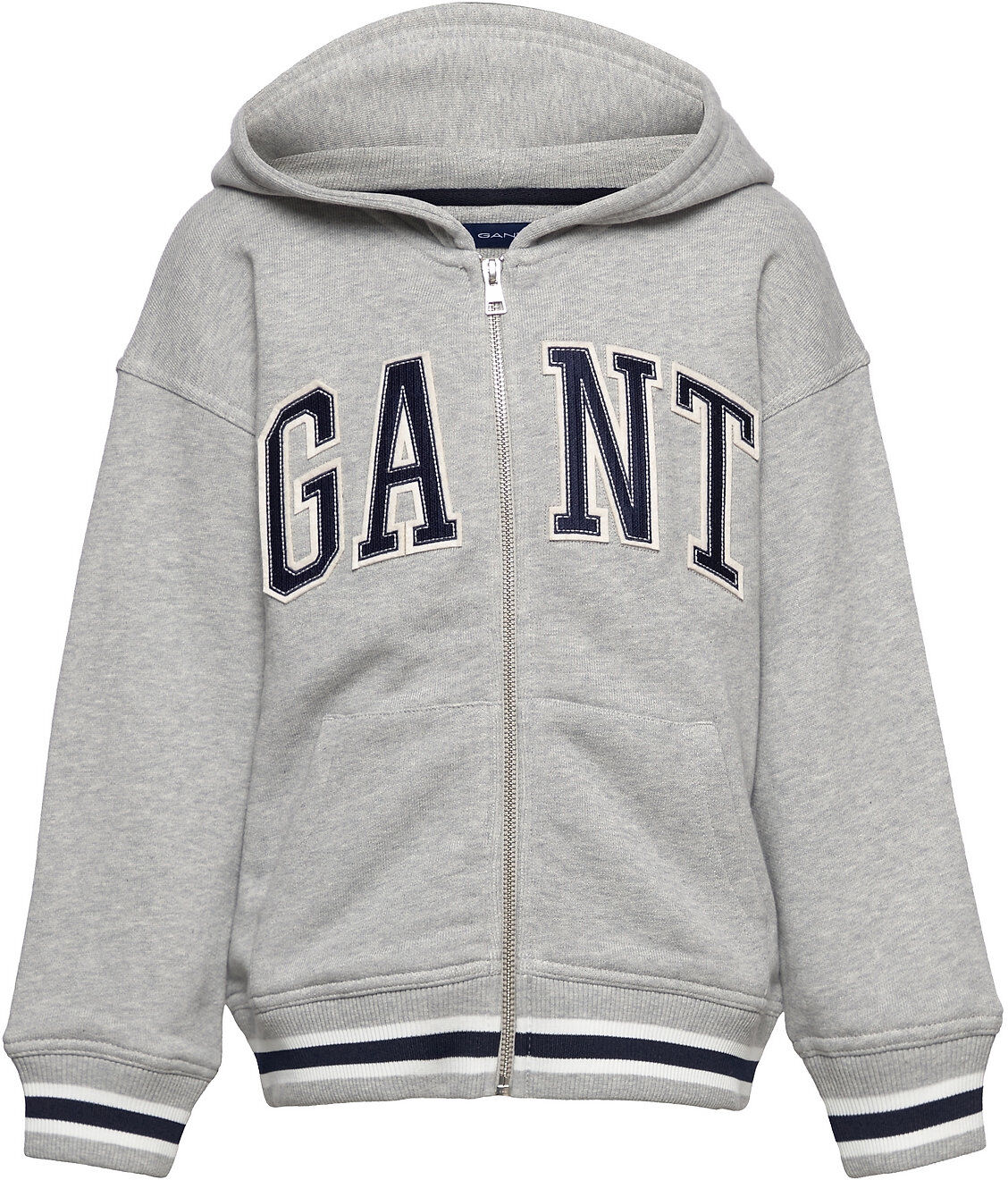 GANT D1. Graphic Full Zip Hoodie Hettegenser Genser Grå GANT