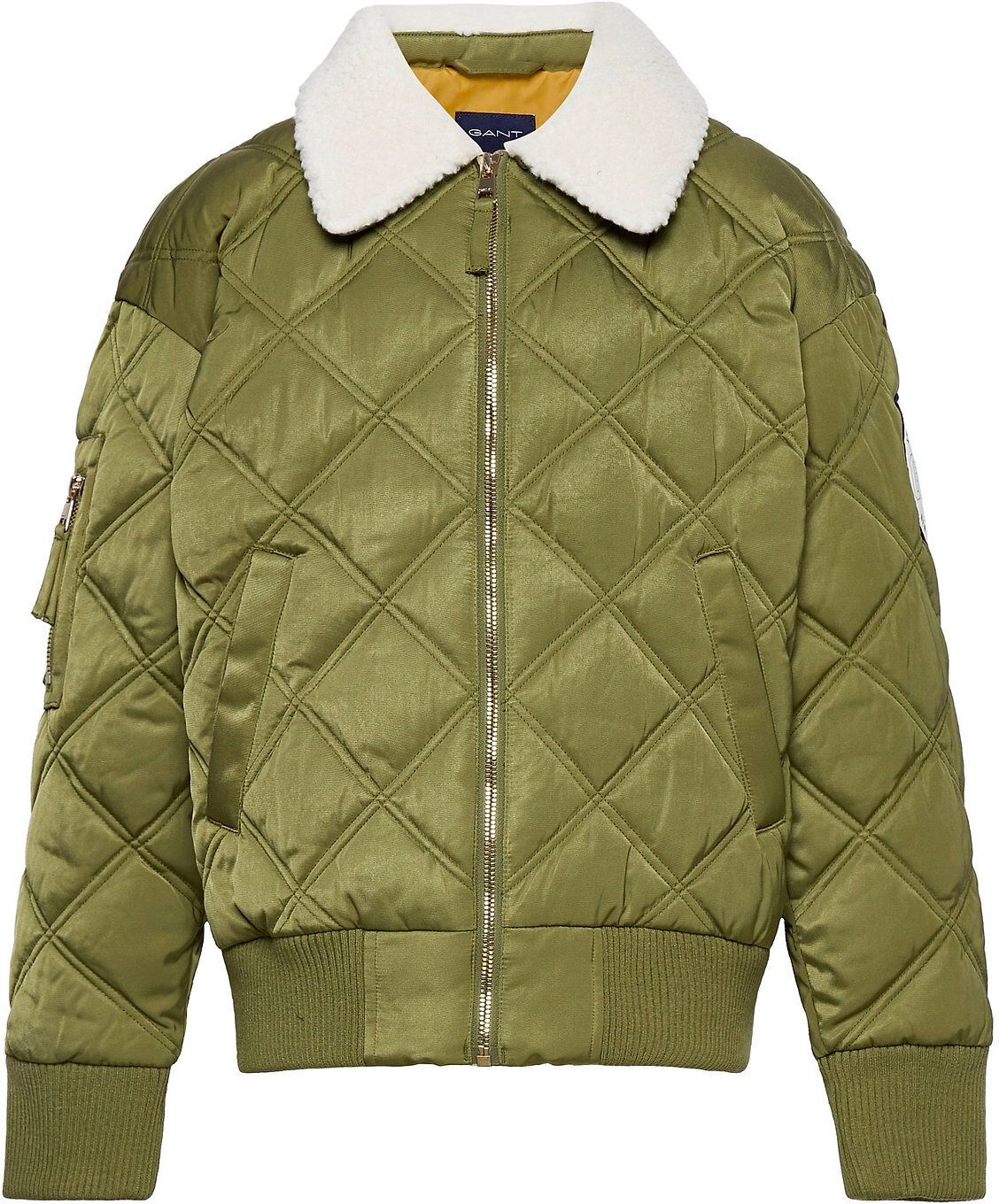 GANT D2. Quilted Aviator Jacket Fôret Jakke Grønn GANT