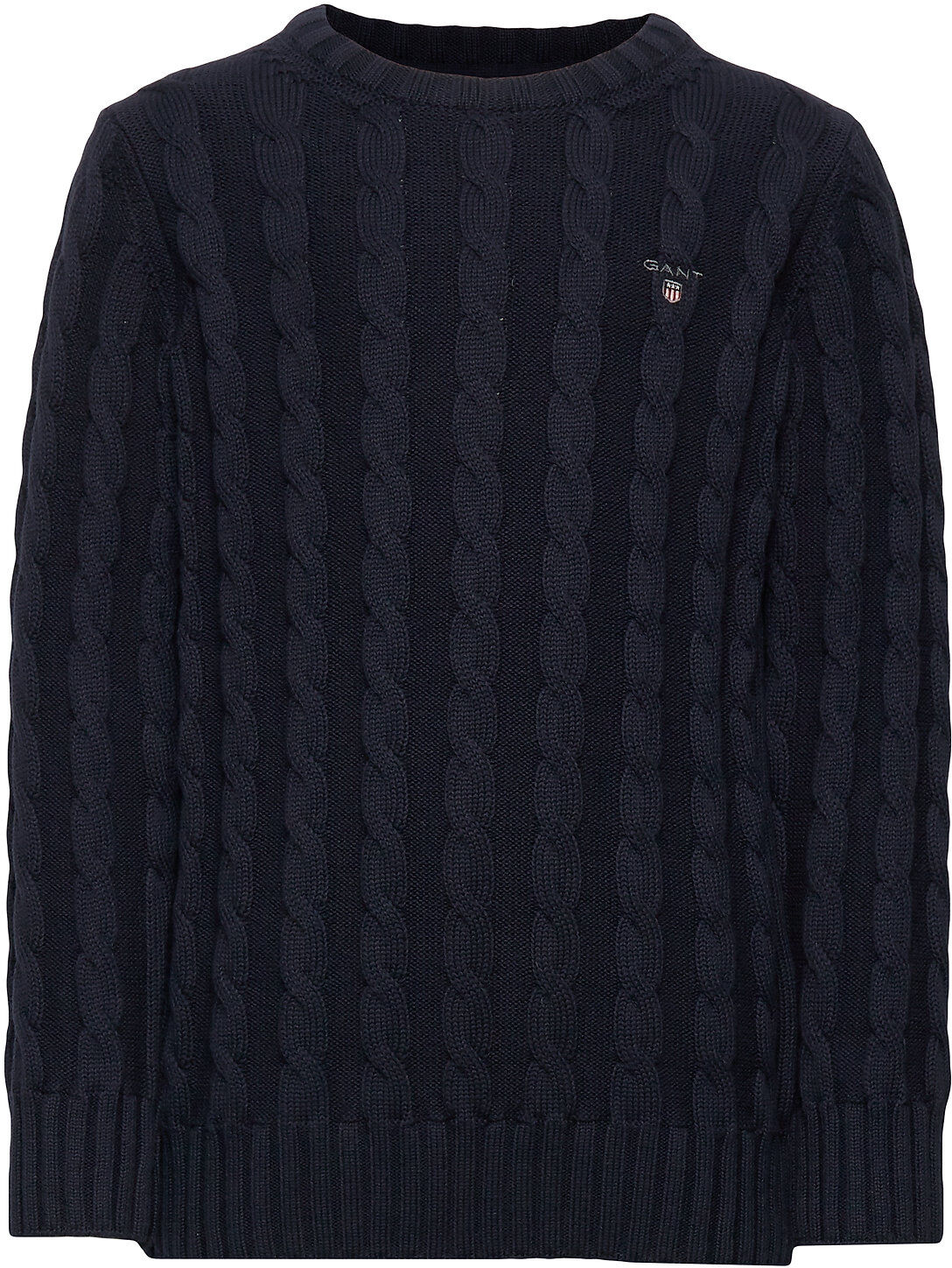 GANT Cotton Cable Crew Pullover Blå GANT