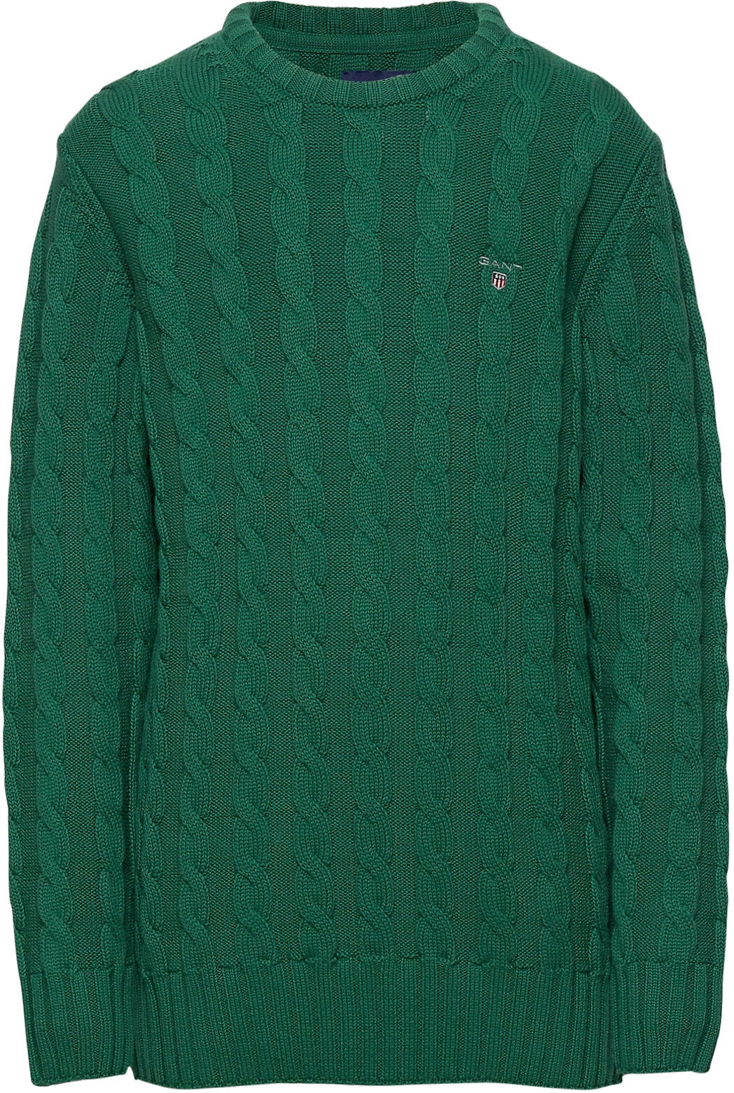 GANT Cotton Cable Crew Pullover Grønn GANT