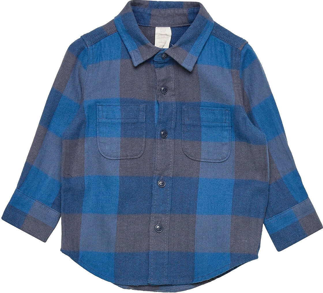 GAP Toddler 100% Organic Cotton Flannel Shirt Skjorte Blå GAP