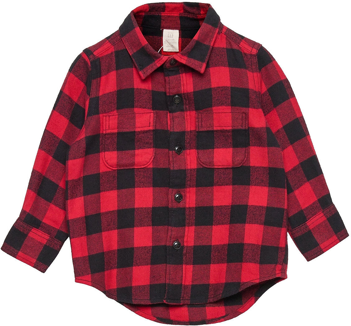 GAP Toddler 100% Organic Cotton Flannel Shirt Skjorte Rød GAP