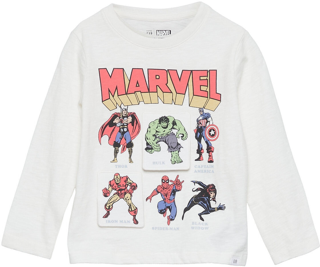 GAP Babygap   Marvel Interactive T-Shirt T-shirts Long-sleeved T-shirts Hvit GAP