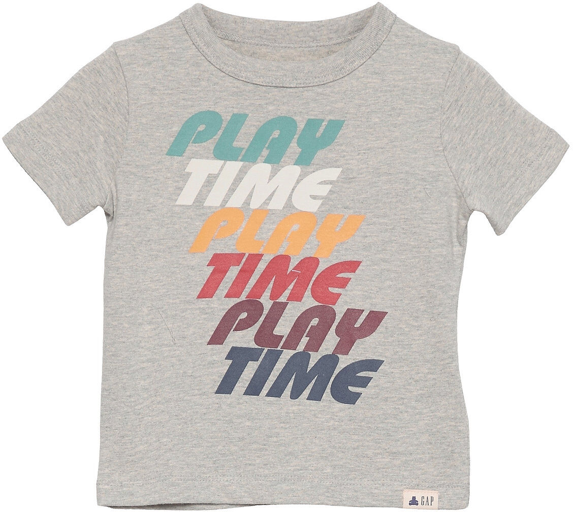 GAP Toddler 100% Organic Cotton Mix And Match Graphic T-Shirt T-shirts Short-sleeved Grå GAP