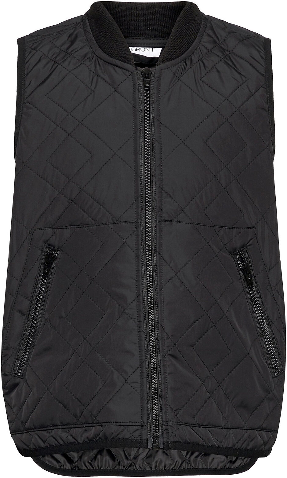 Grunt Yres Quilt Waistcoat Fôret Vest Svart Grunt