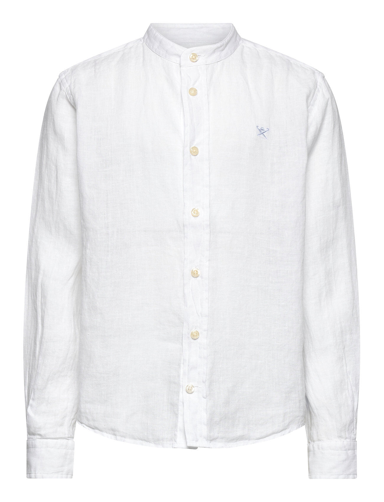 Hackett London Plain Linen Y Skjorte Hvit Hackett London