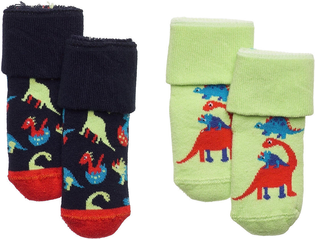 Happy Socks 2-Pack Kids Dinos Terry Socks Socks & Tights Socks Multi/mønstret Happy Socks