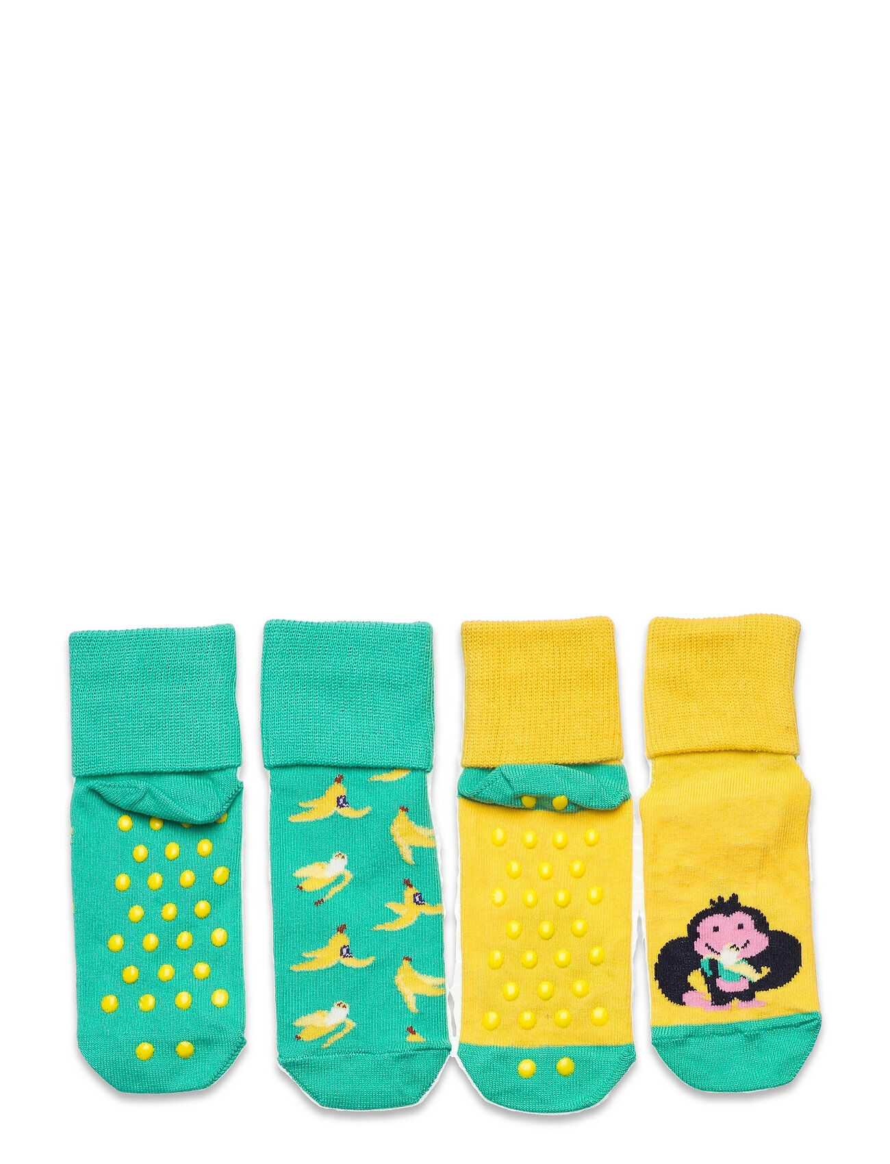 Happy Socks 2-Pack Kids Monkey & Banana Anti Slip Socks & Tights Non-slip Socks Multi/mønstret Happy Socks