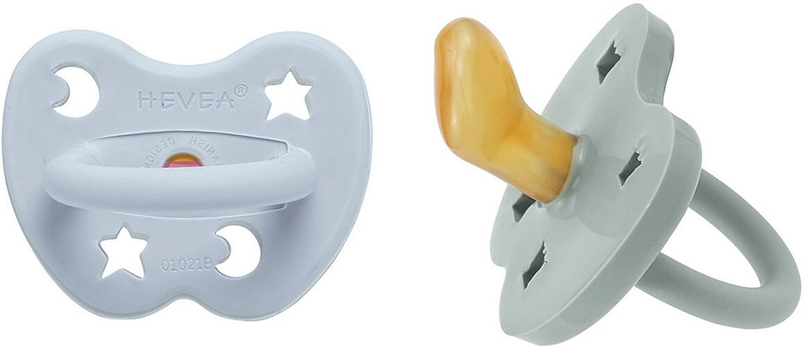 HEVEA Pacifier 2-Pack Orthodontic 3-36 Months Baby & Maternity Pacifiers Blå HEVEA