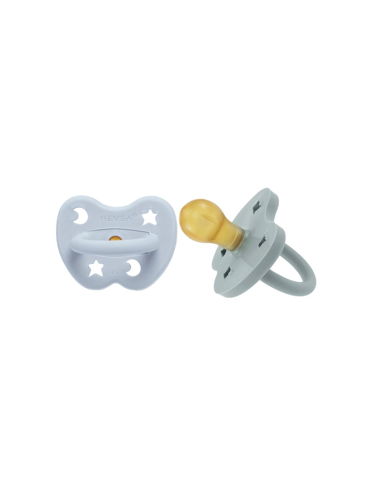 HEVEA Pacifier 2-Pack Round 3-36 Months Baby & Maternity Pacifiers Grå HEVEA