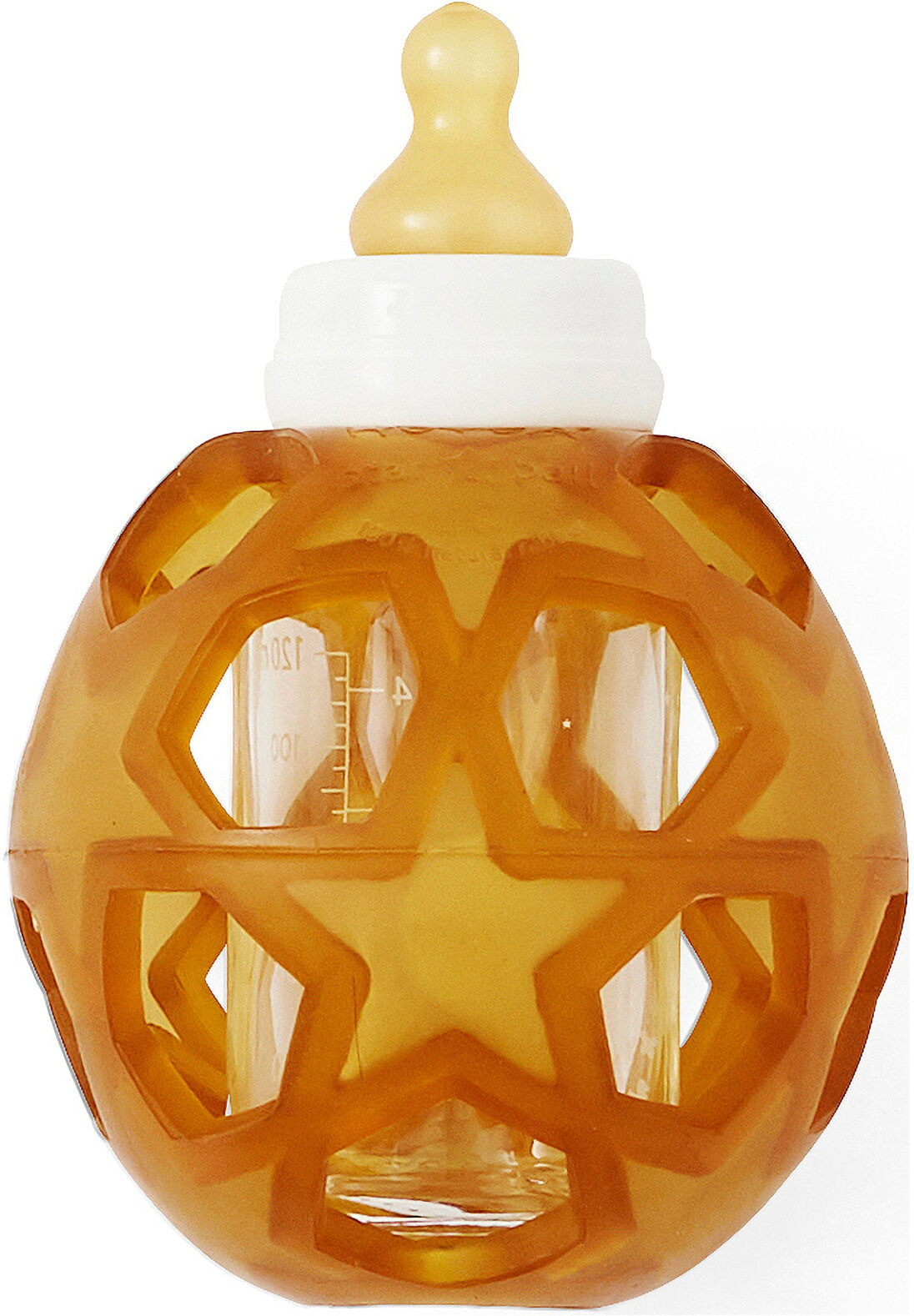 HEVEA 2In1 Baby Glass Bottle With Star Ball Cover Baby & Maternity Baby Feeding Baby Bottles Oransje HEVEA