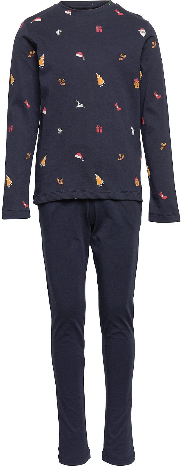 Jack & Jones Jacblink Lw Pants And Ls Tee Jr Pyjamas Sett Blå Jack & J S