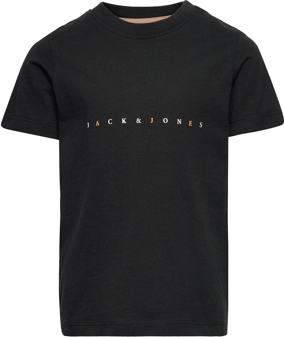 Jack & Jones Jjfont Tee Jnr T-shirts Short-sleeved Svart Jack & J S