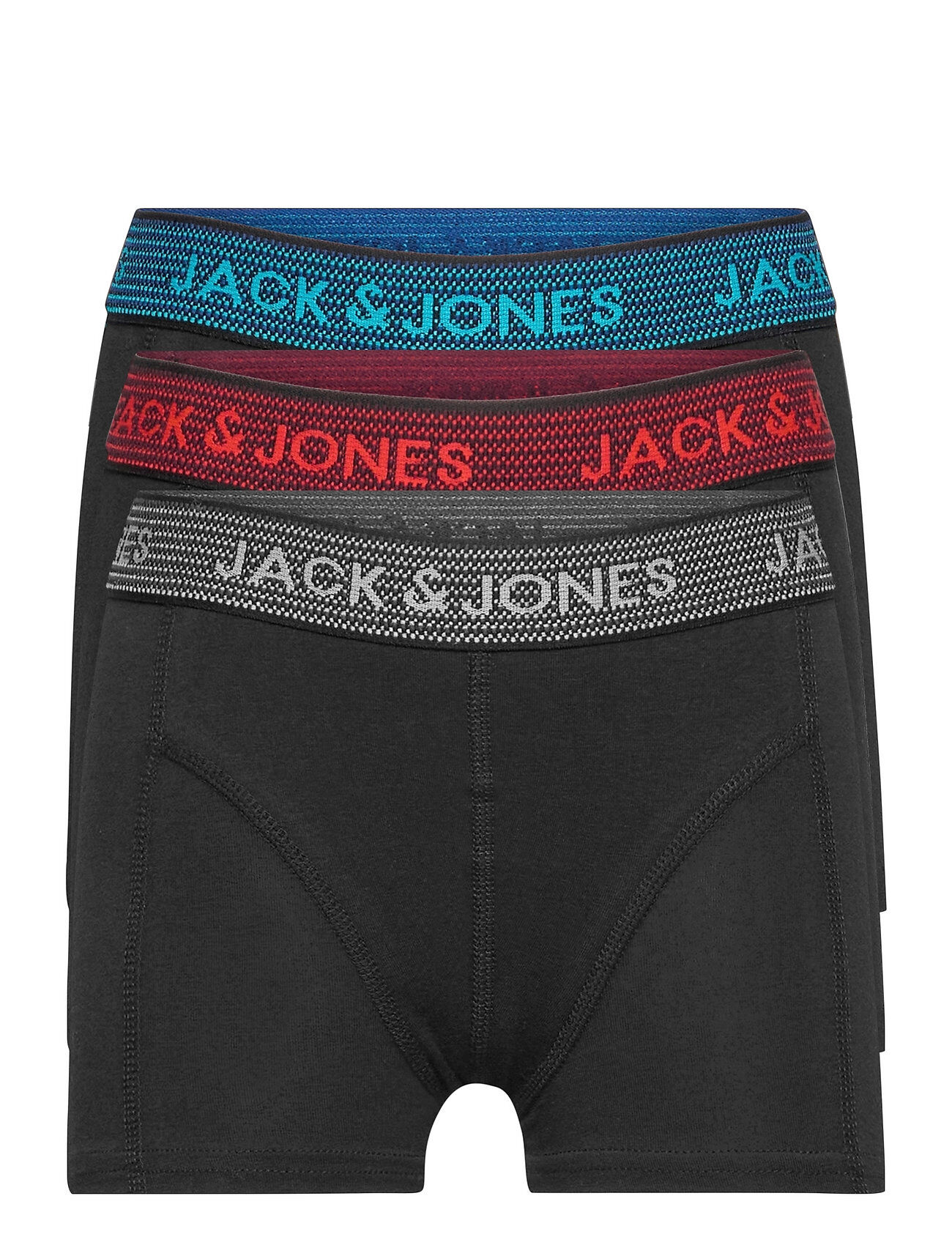 Jack & Jones Jacwaistband Trunks 3 Pack Jr Night & Underwear Underwear Underpants Svart Jack & J S
