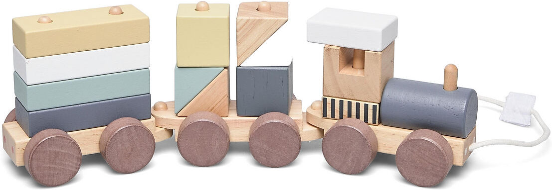 Kids Concept Block Train Natural Toys Baby Toys Educational Toys Stackable Blocks Multi/mønstret Kids Concept