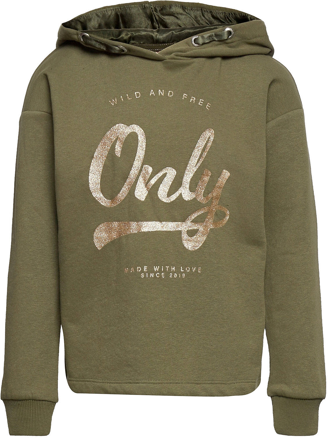 Kids Only Konwendy Life L/S Logo Hood Swt Hettegenser Genser Grønn Kids Only