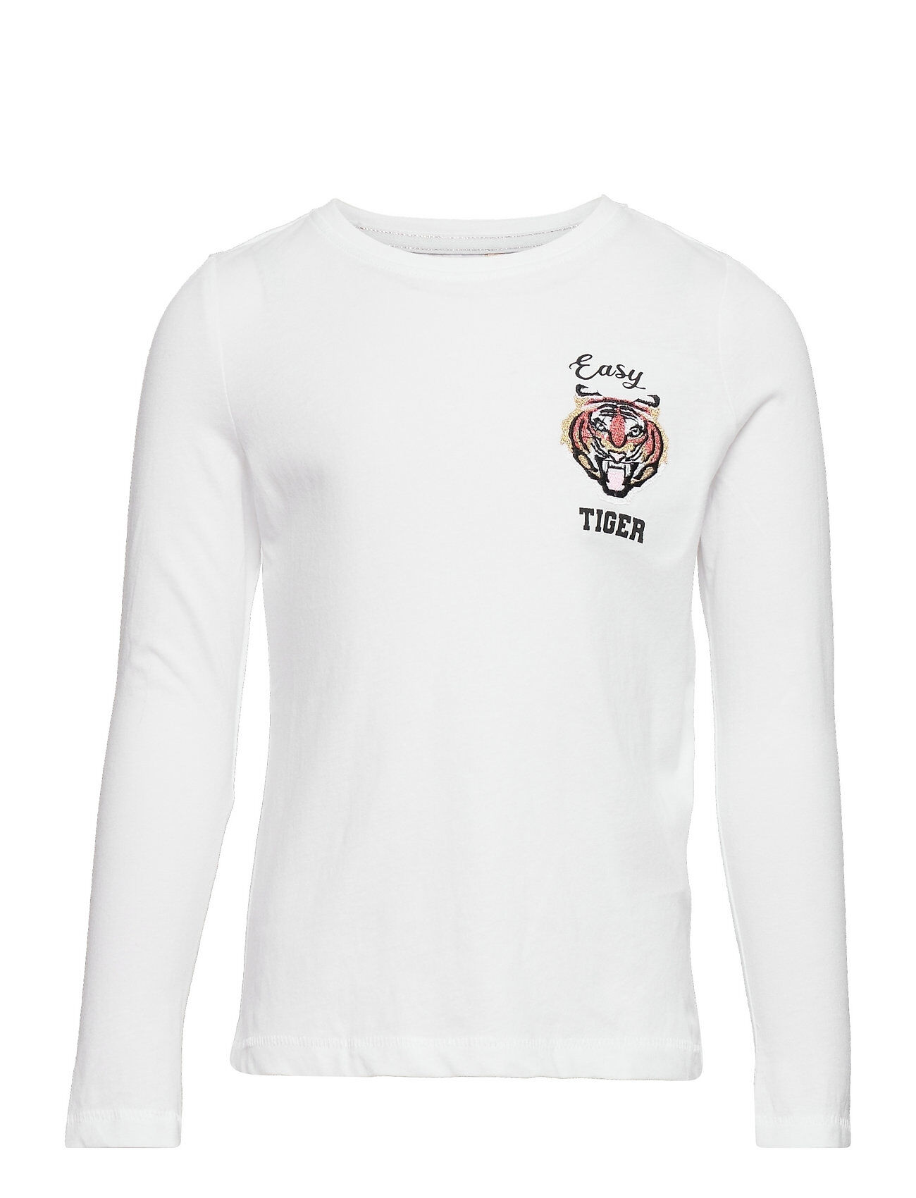 Kids Only Konkita Reg L/S Tiger Top Box Jrs T-shirts Long-sleeved T-shirts Hvit Kids Only