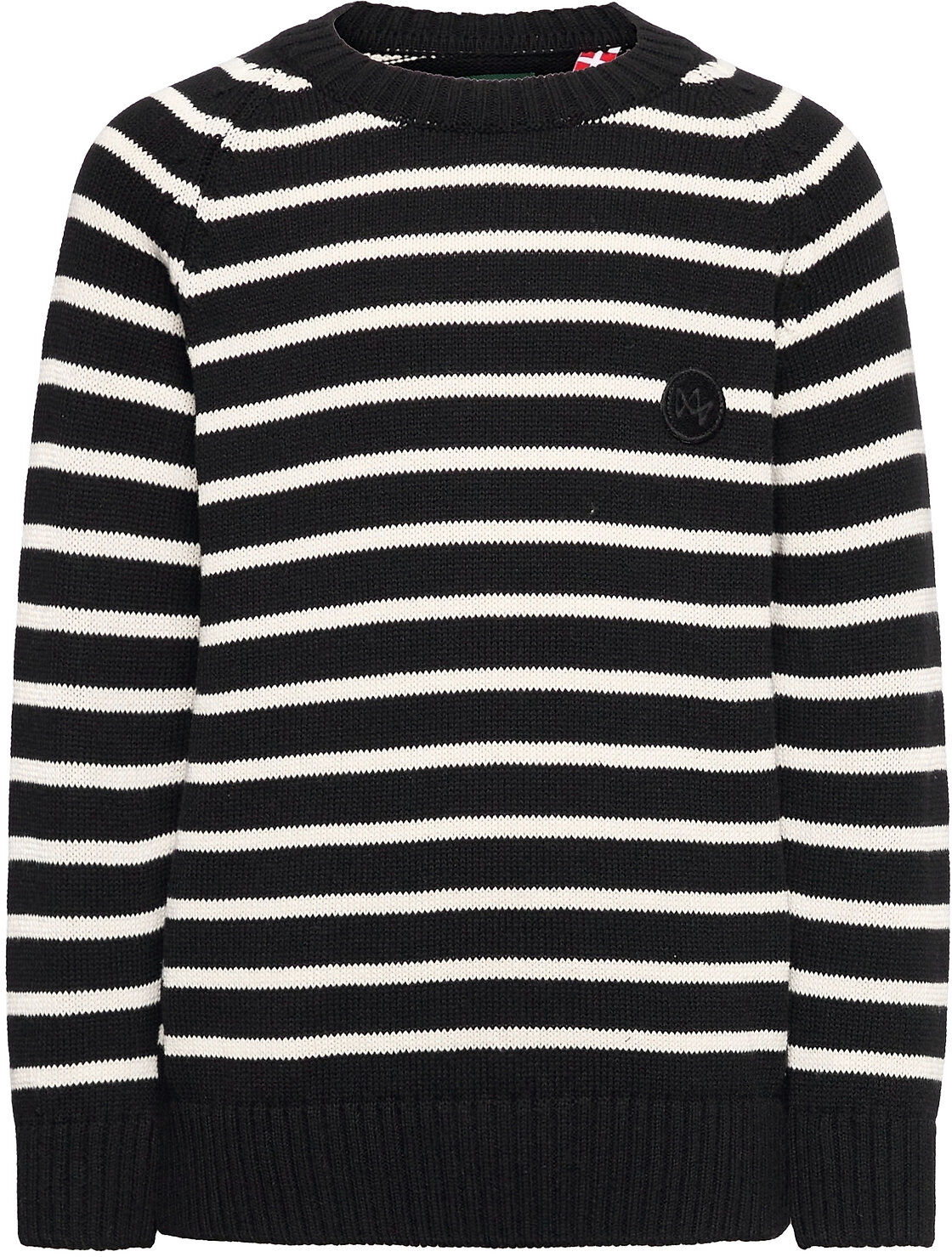 Kronstadt Liam Crew Stripe Recycle Pullover Svart Kronstadt