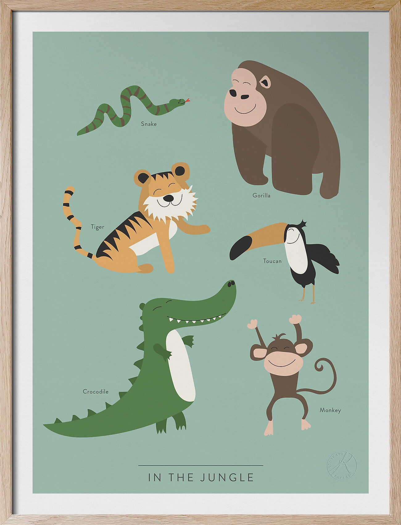 Kunskapstavlan® In The Jungle - På Engelska Home Kids Decor Posters Multi/mønstret Kunskapstavlan®