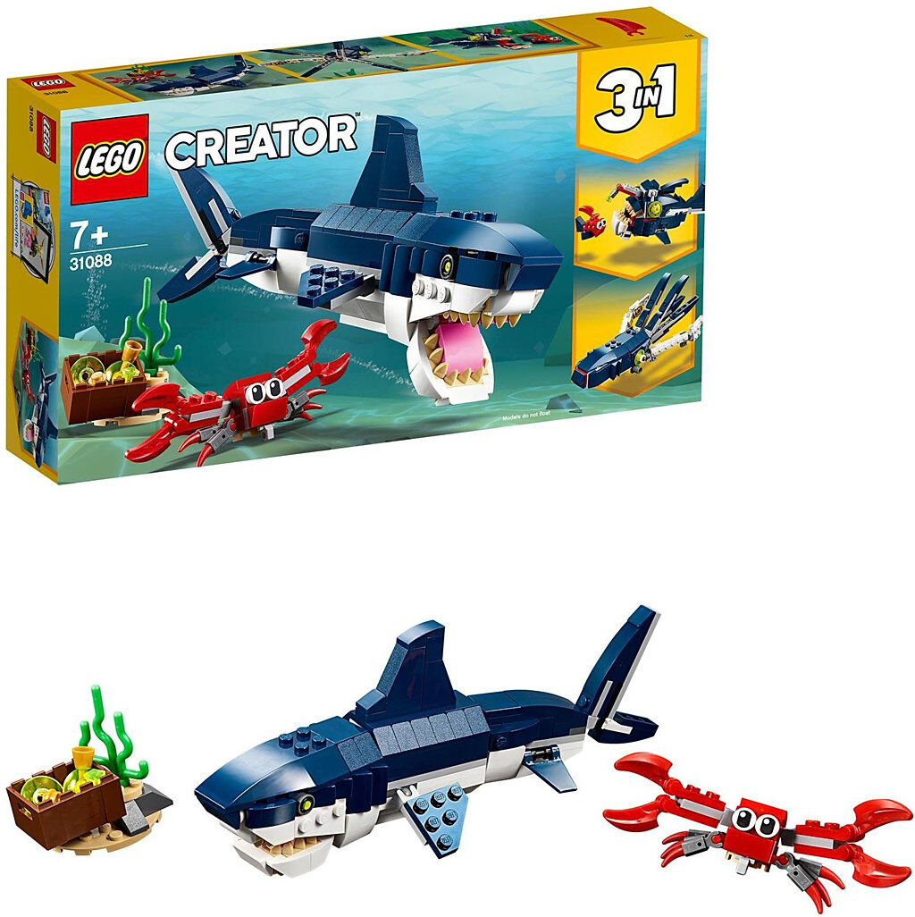 Lego 3In1 Deep Sea Creatures Shark Set Toys LEGO Toys LEGO Creator Multi/mønstret LEGO