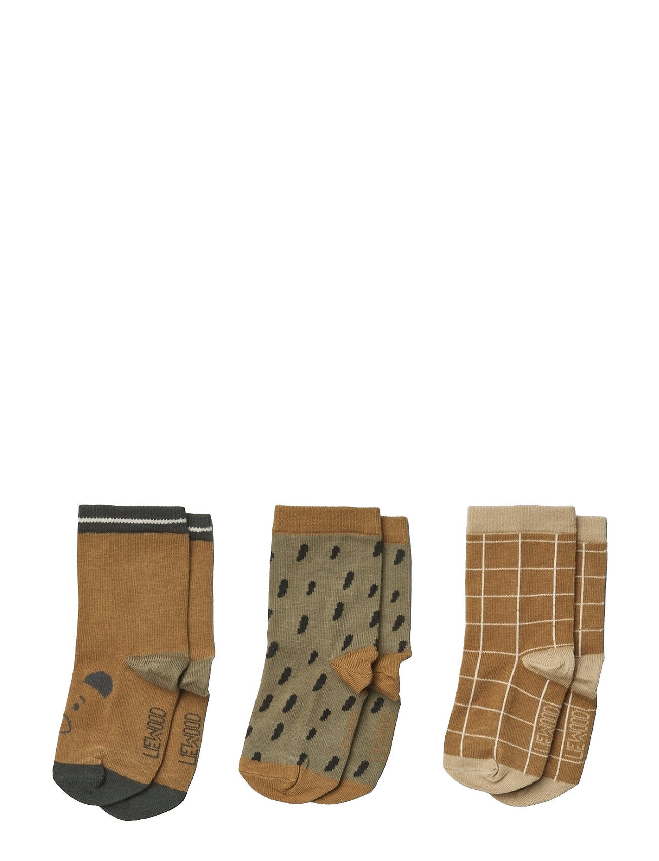 Liewood Silas Cotton Socks - 3 Pack Socks & Tights Socks Brun Liewood