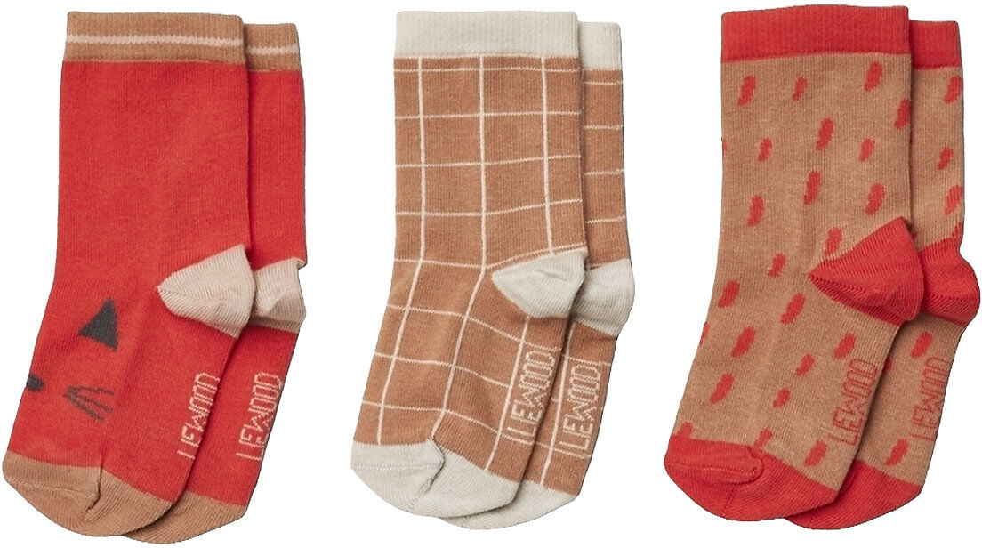 Liewood Silas Cotton Socks - 3 Pack Socks & Tights Socks Rød Liewood