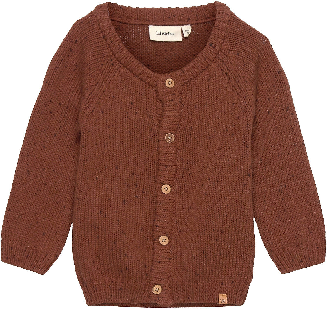 Lil'Atelier Nbngalto Ls Knit Card Dec Lil Strikkegenser Cardigan Brun Lil'Atelier