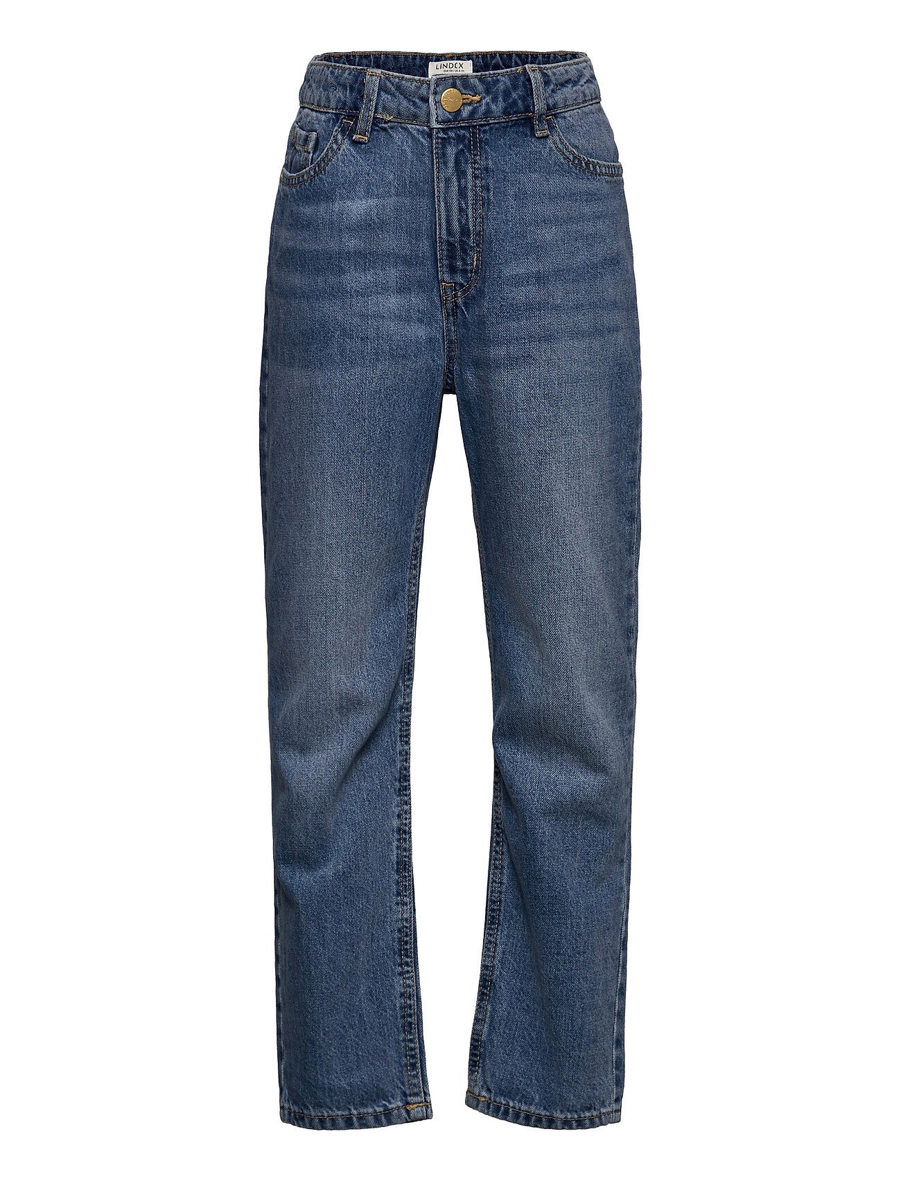 Lindex Trousers Denim Tora Medium Blu Jeans Straight Jeans Blå Lindex