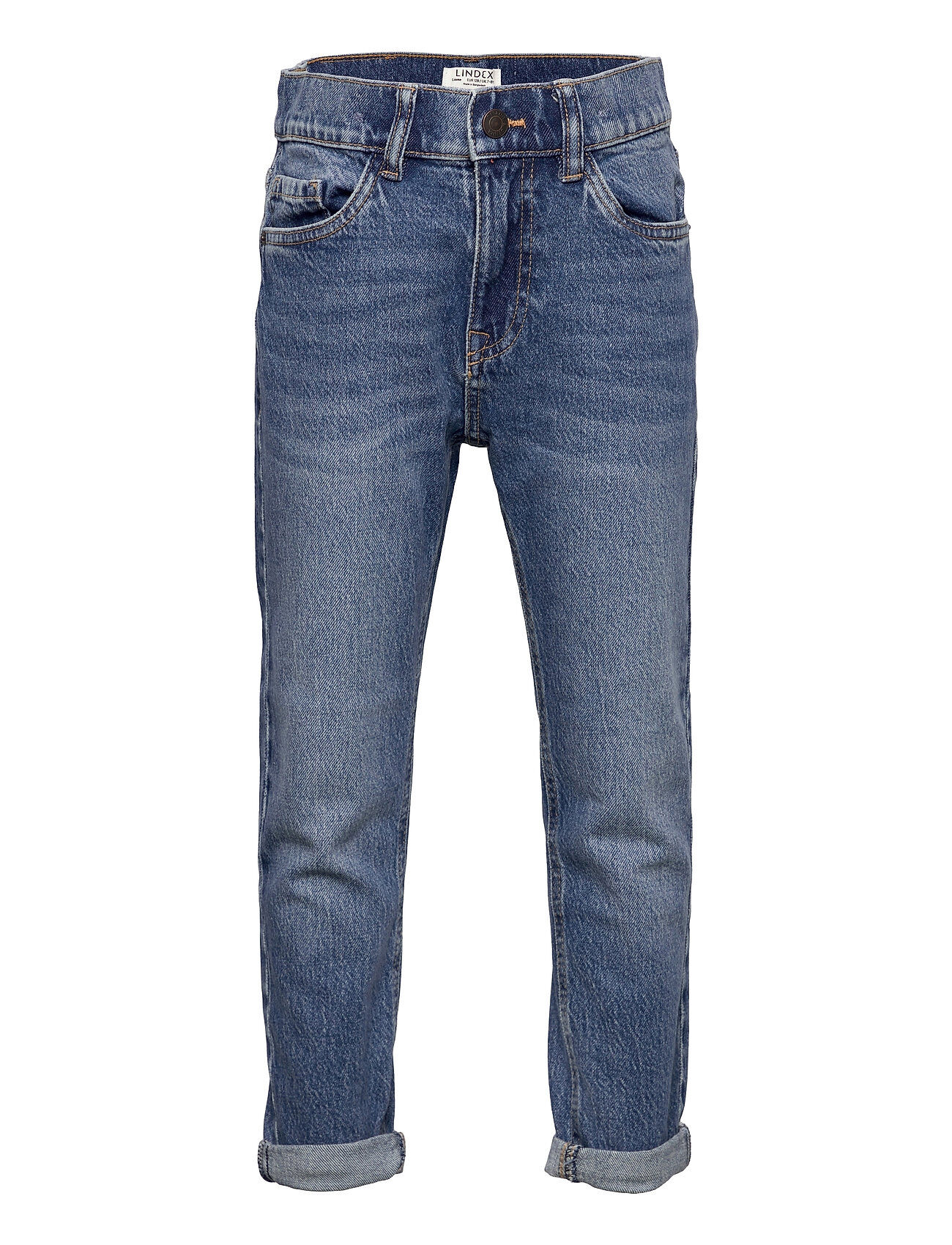 Lindex Trousers Denim Tapered Theo Lo Jeans Straight Jeans Blå Lindex