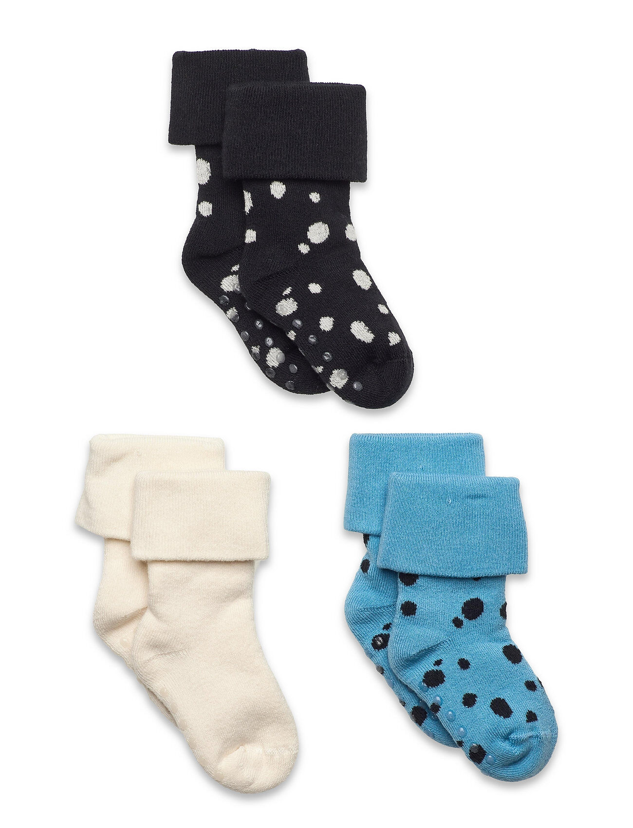 Lindex Sock 3P Terry With Soft Cuff Socks & Tights Non-slip Socks Blå Lindex