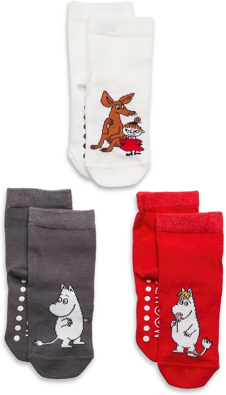 Lindex Sb 3P Sock Moomin Socks & Tights Non-slip Socks Rød Lindex