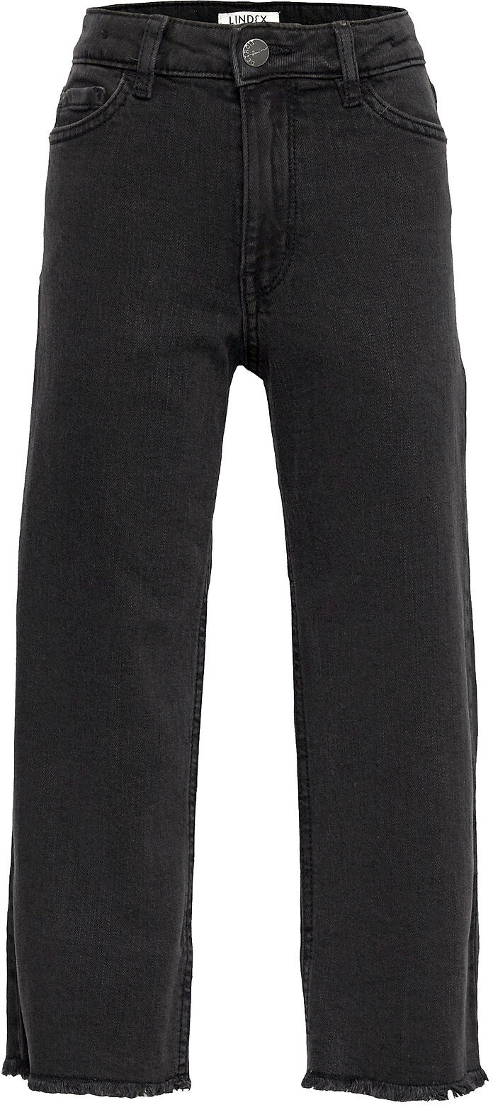 Lindex Trousers Denim Vilma Black Cro Jeans Wide Leg Jeans Svart Lindex