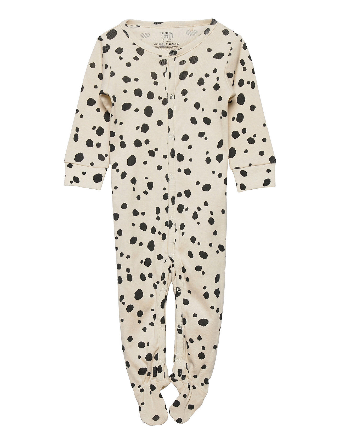 Lindex Pyjamas W Foot Snow Leopard Pyjamas Sie Jumpsuit Rosa Lindex