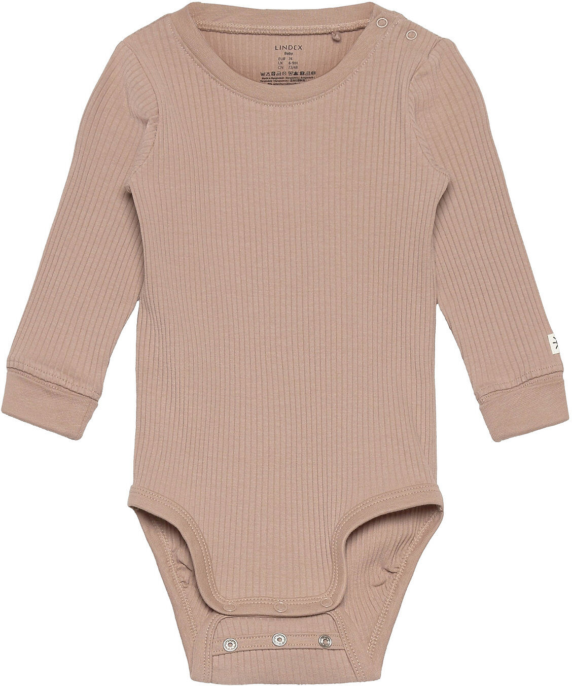 Lindex Body Basic Rib Bodies Long-sleeved Beige Lindex