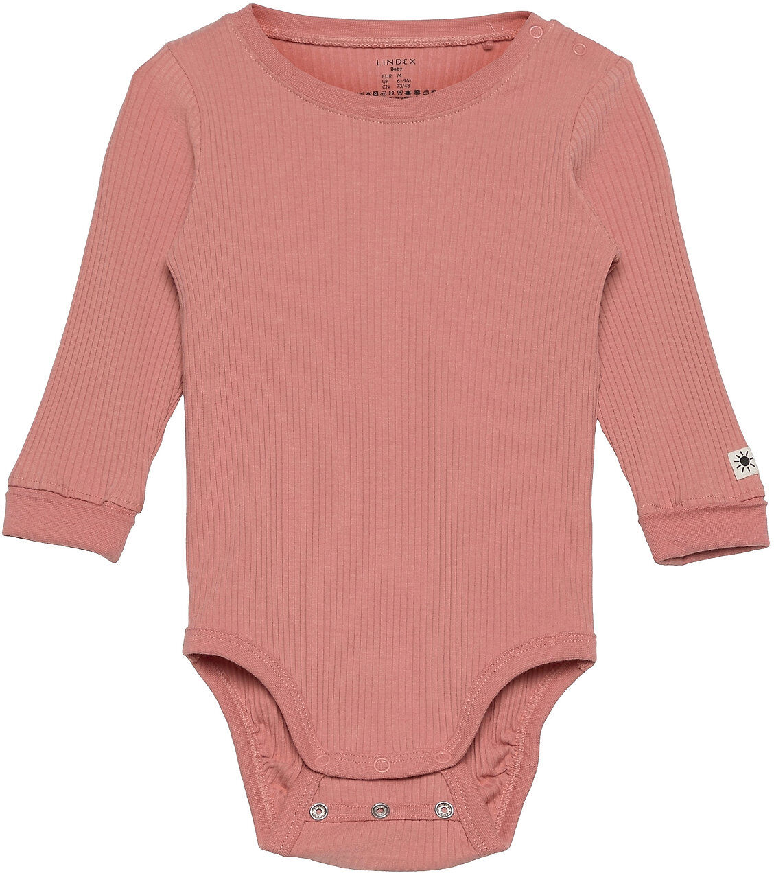 Lindex Body Basic Rib Bodies Long-sleeved Rosa Lindex