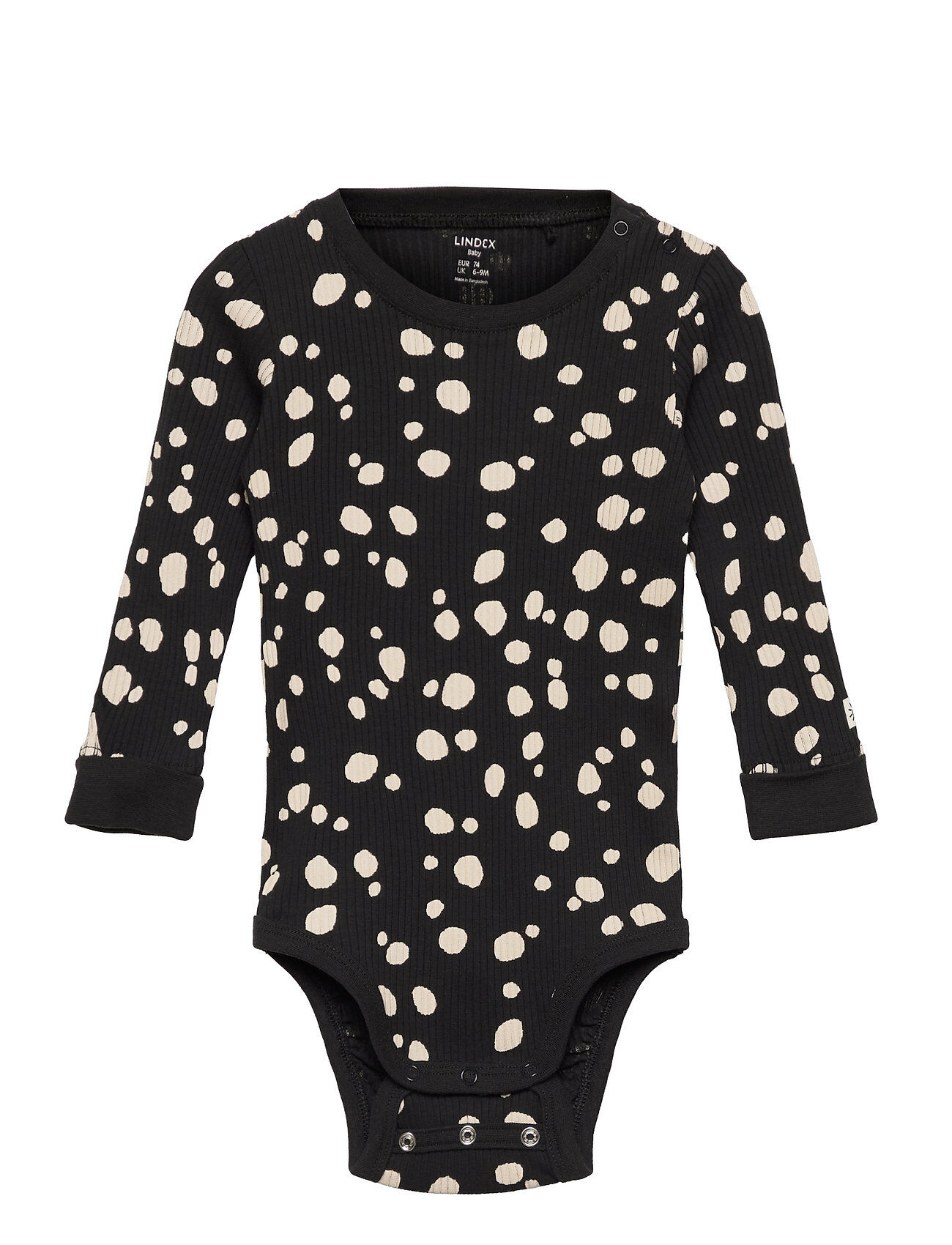 Lindex Body Basic Rib Dots Bodies Long-sleeved Multi/mønstret Lindex