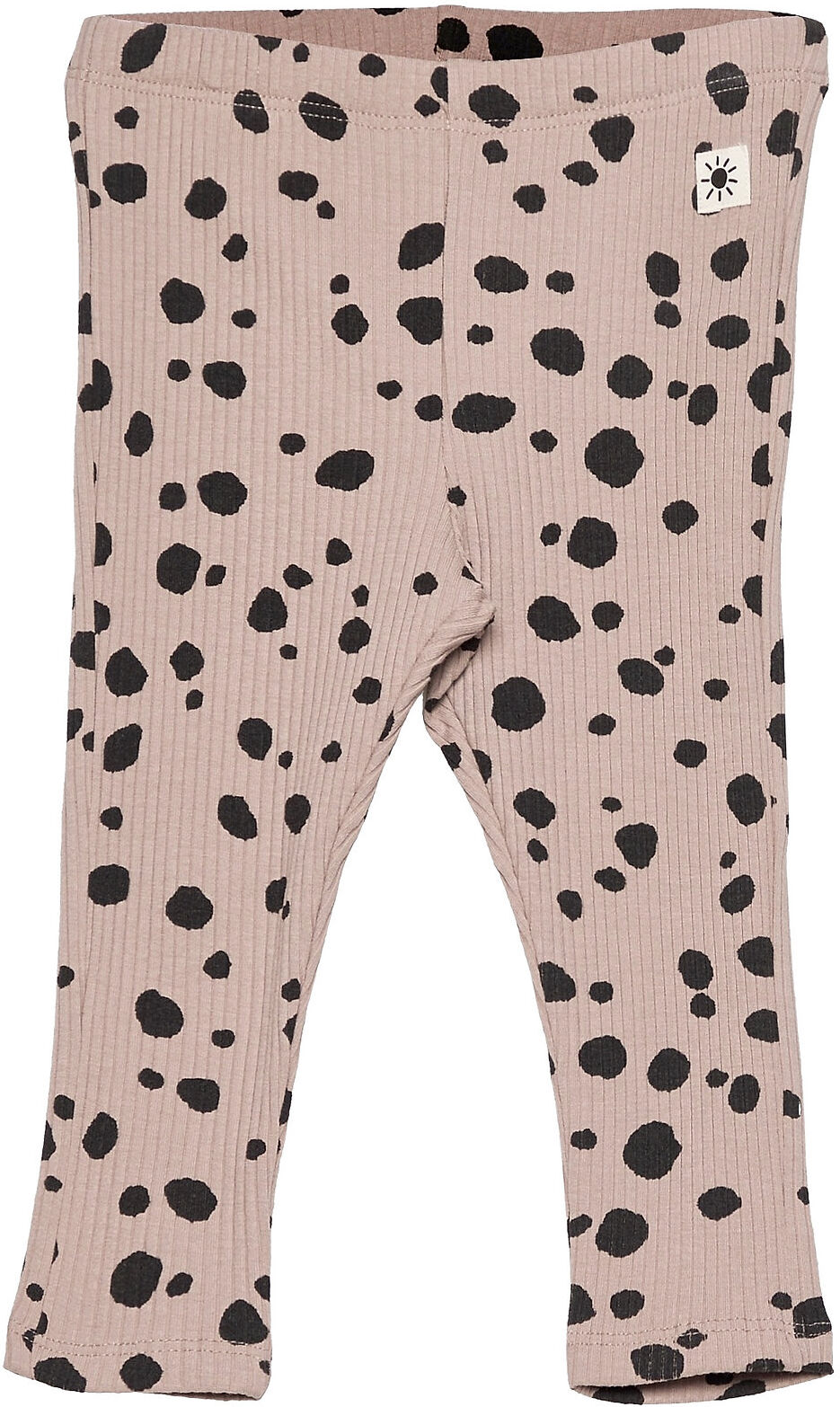 Lindex Leggings Basic Rib Dots Leggings Beige Lindex