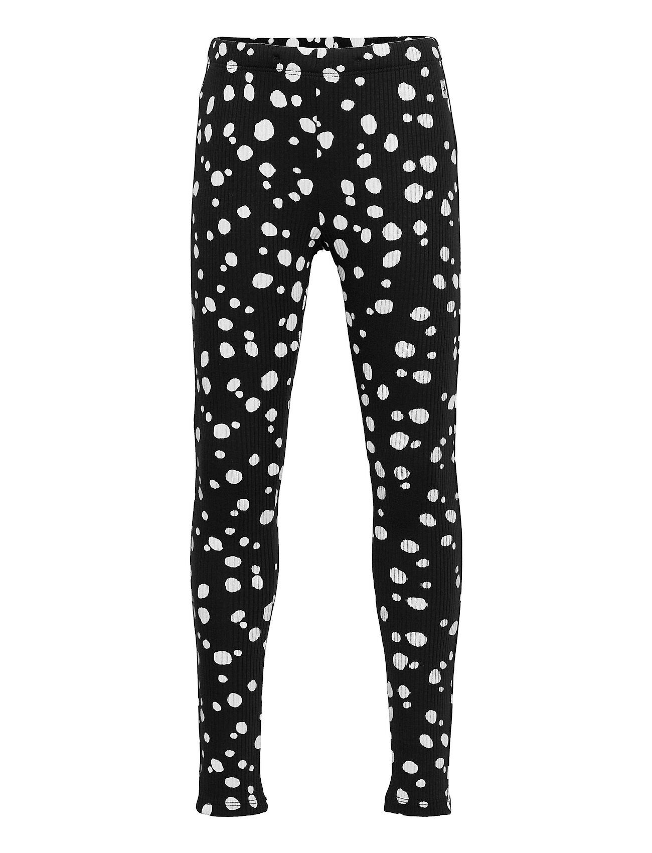 Lindex Leggings Basic Rib Dots Leggings Svart Lindex