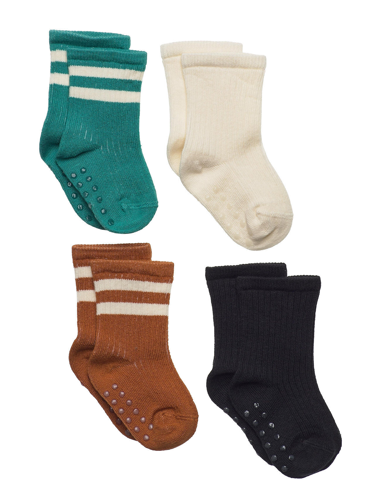 Lindex Sock 4P Sock Ribb Stripe Fas Socks & Tights Non-slip Socks Multi/mønstret Lindex