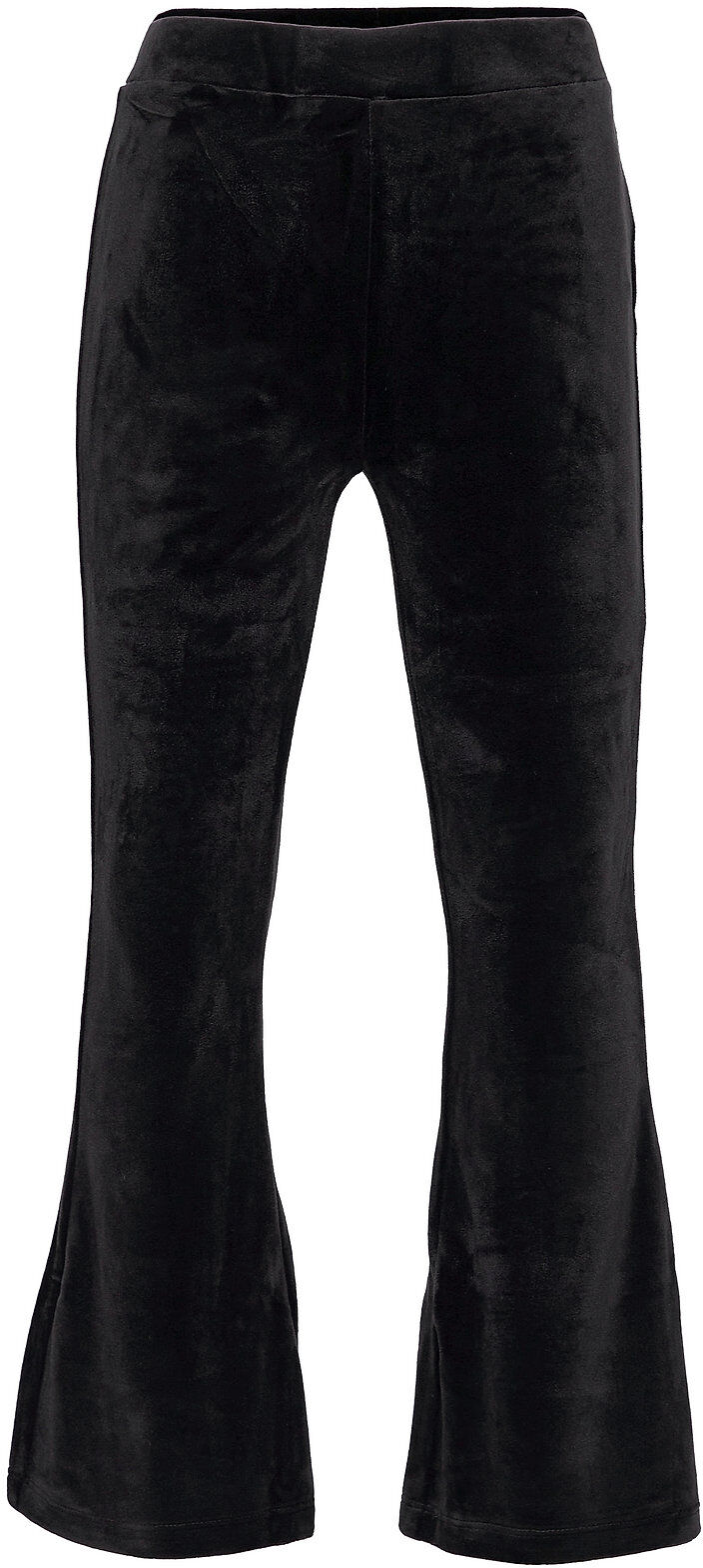 Lindex Trousers Vally Flare Velour Bukser Svart Lindex