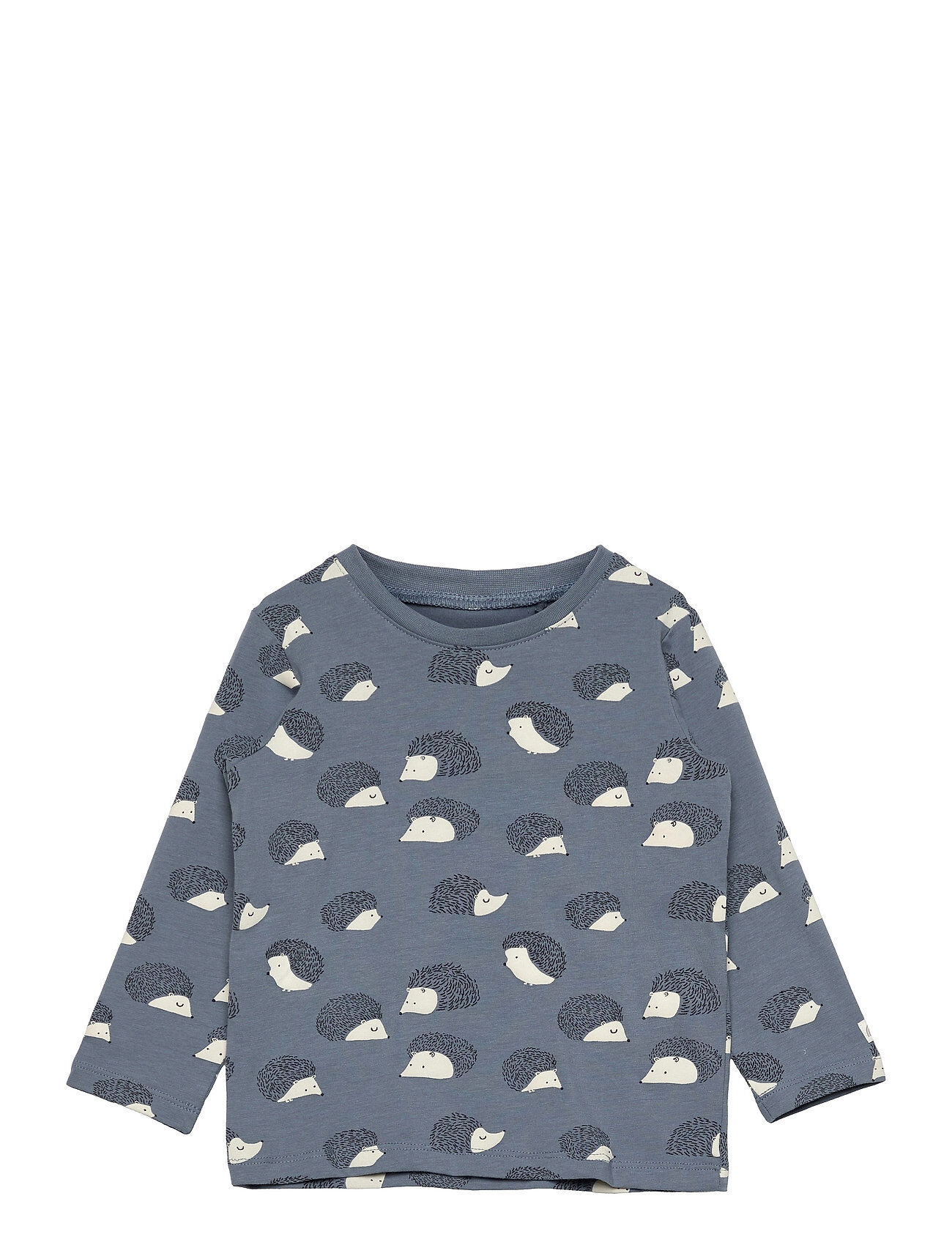 Lindex Top Aop Hedgehog T-shirts Long-sleeved T-shirts Blå Lindex