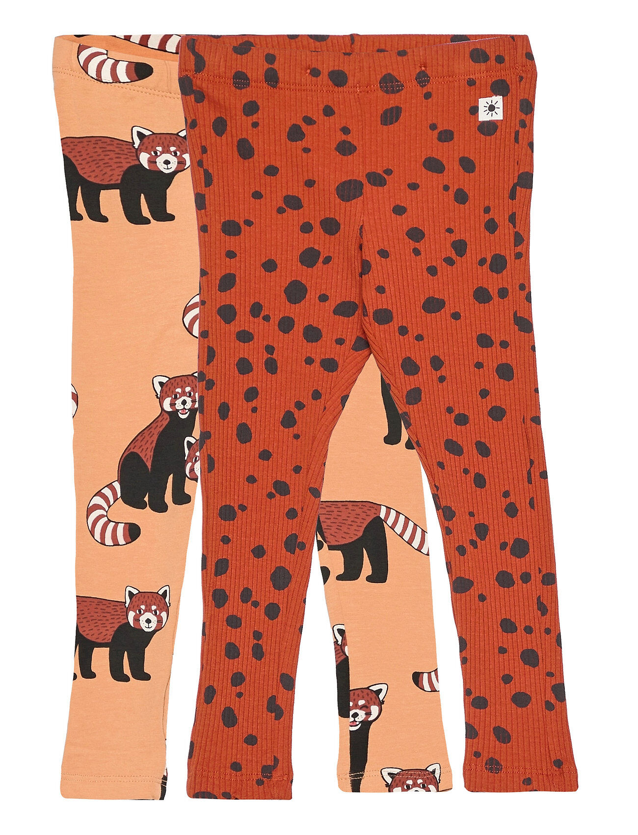 Lindex Leggings 2 Pack Red Panda Dots Leggings Oransje Lindex