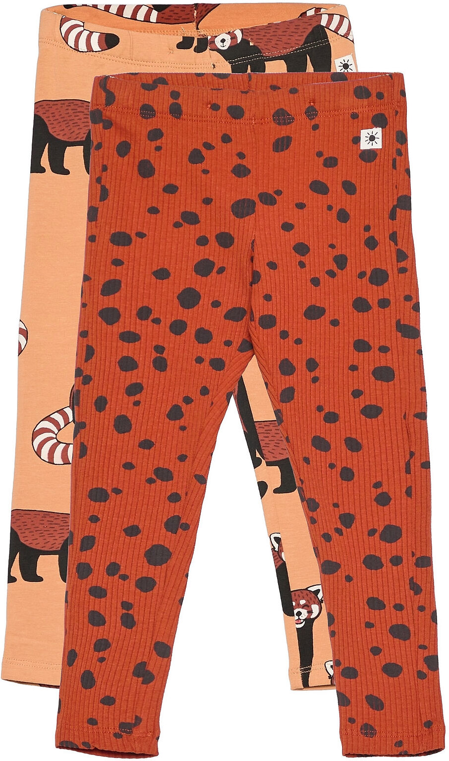 Lindex Leggings 2 Pack Red Panda Dots Leggings Brun Lindex