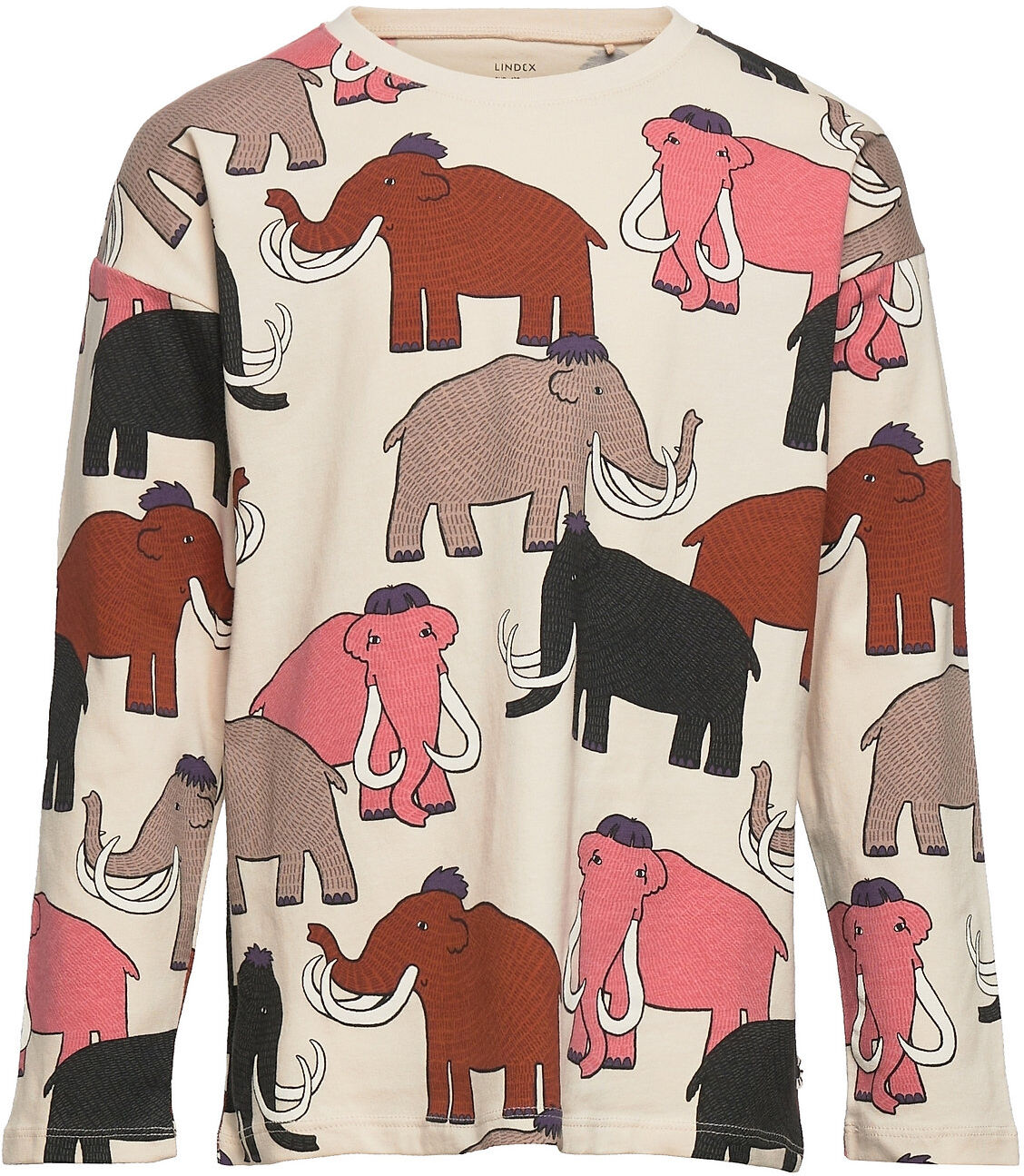 Lindex Top Mammoth Aop T-shirts Long-sleeved T-shirts Multi/mønstret Lindex