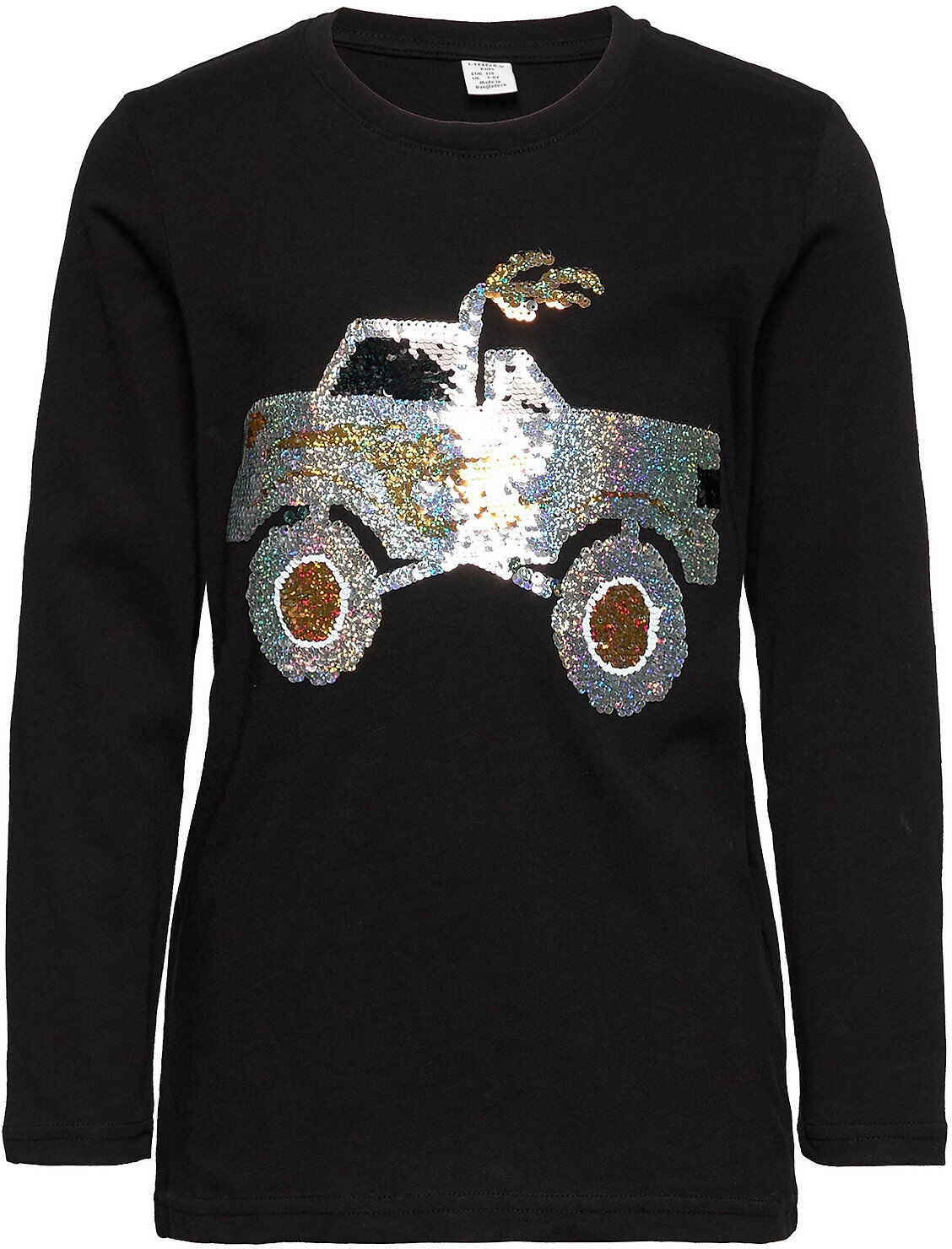 Lindex Top Ls Car Sequins T-shirts Long-sleeved T-shirts Svart Lindex