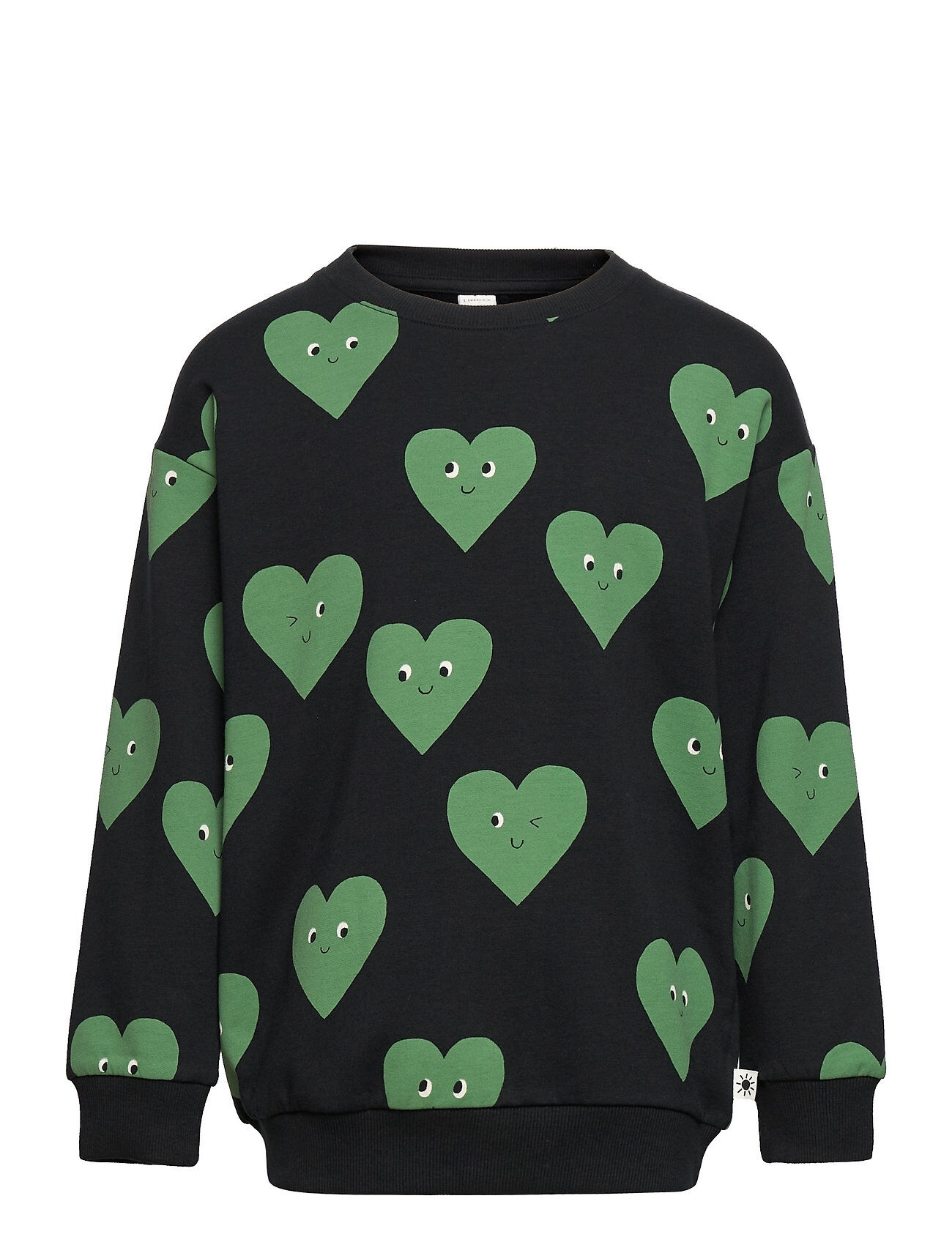 Lindex Sweatshirt Heart Aop X Long Fi Sweat-shirt Genser Svart Lindex