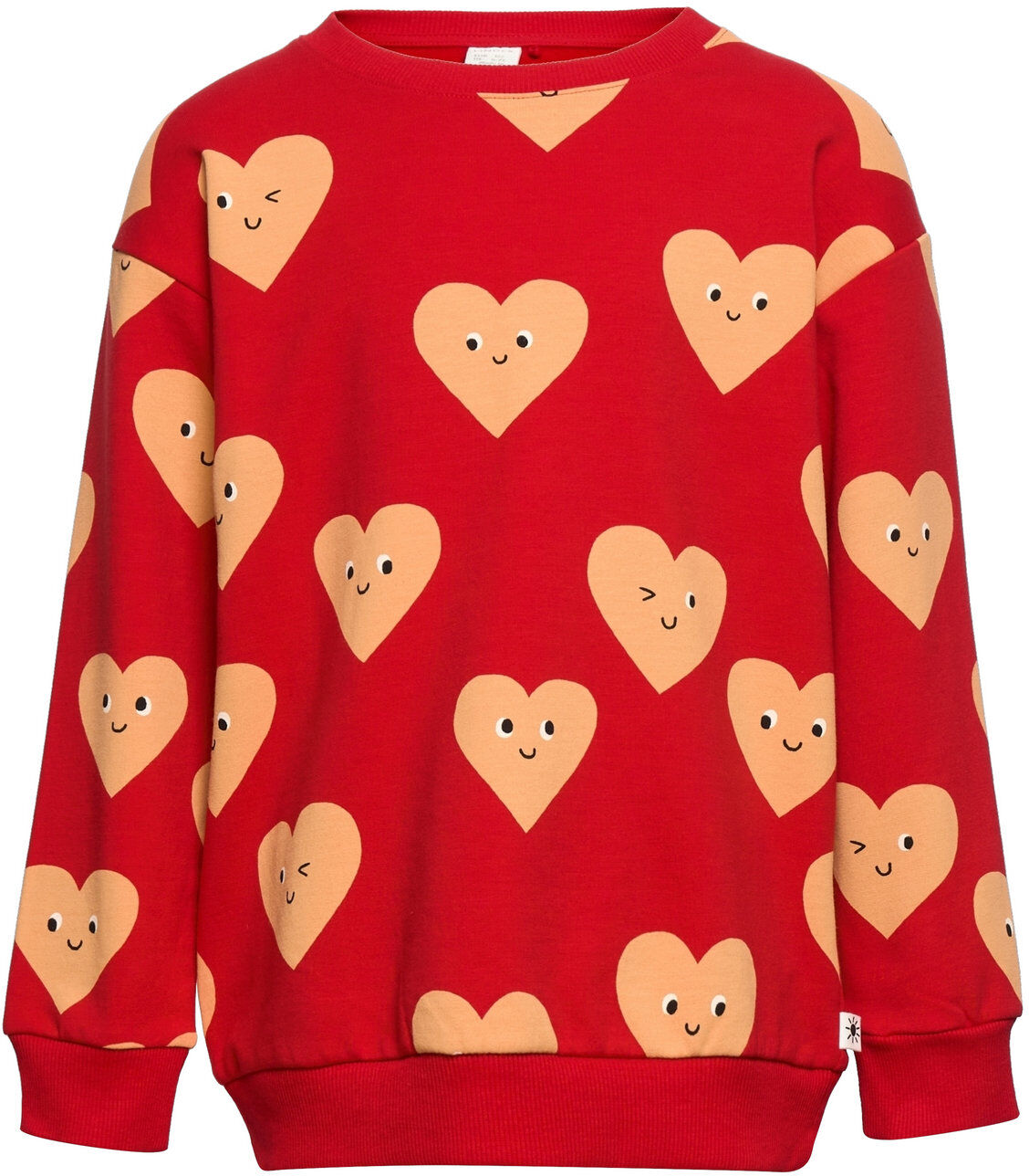 Lindex Sweatshirt Heart Aop X Long Fi Sweat-shirt Genser Rød Lindex