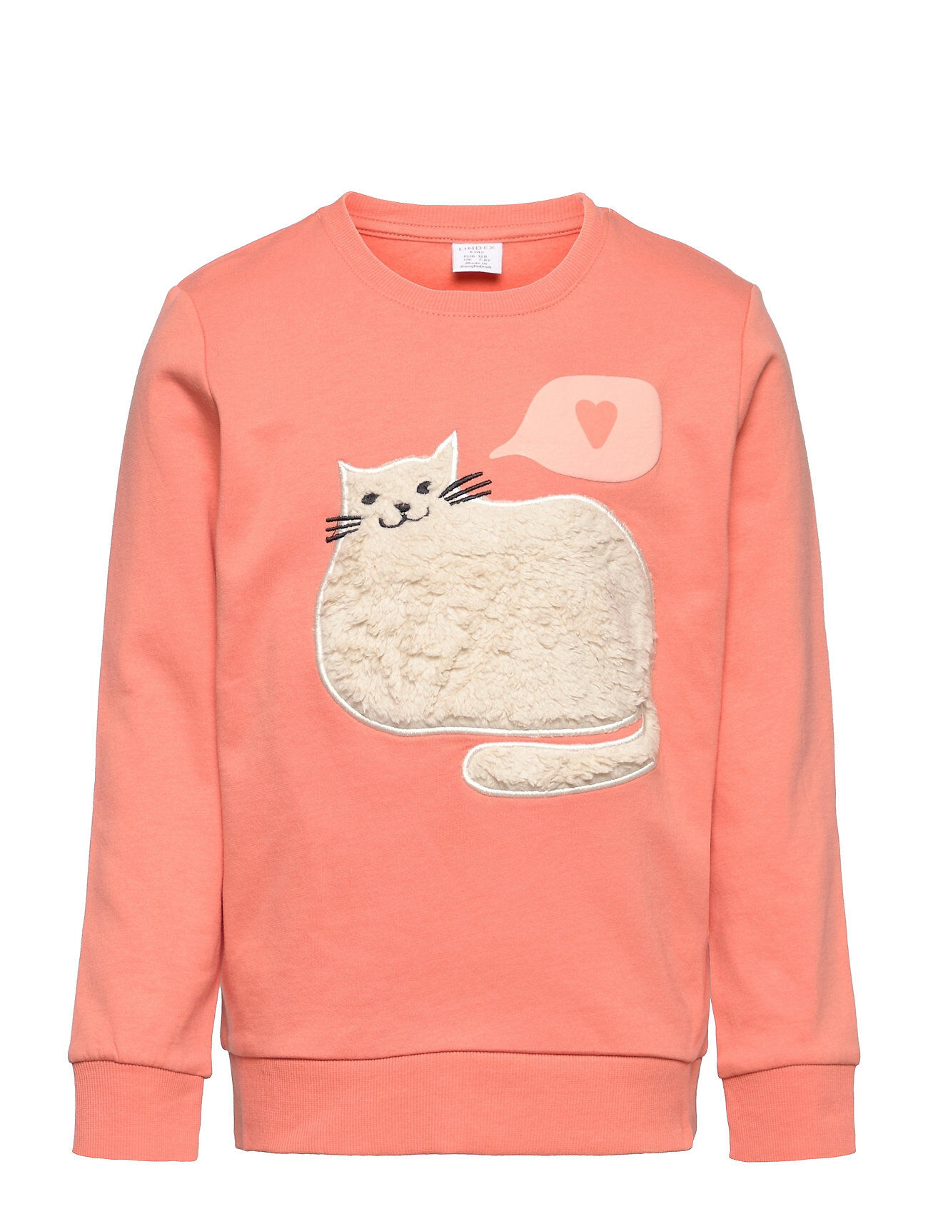 Lindex Sweatshirt Applique Cat Sweat-shirt Genser Rosa Lindex