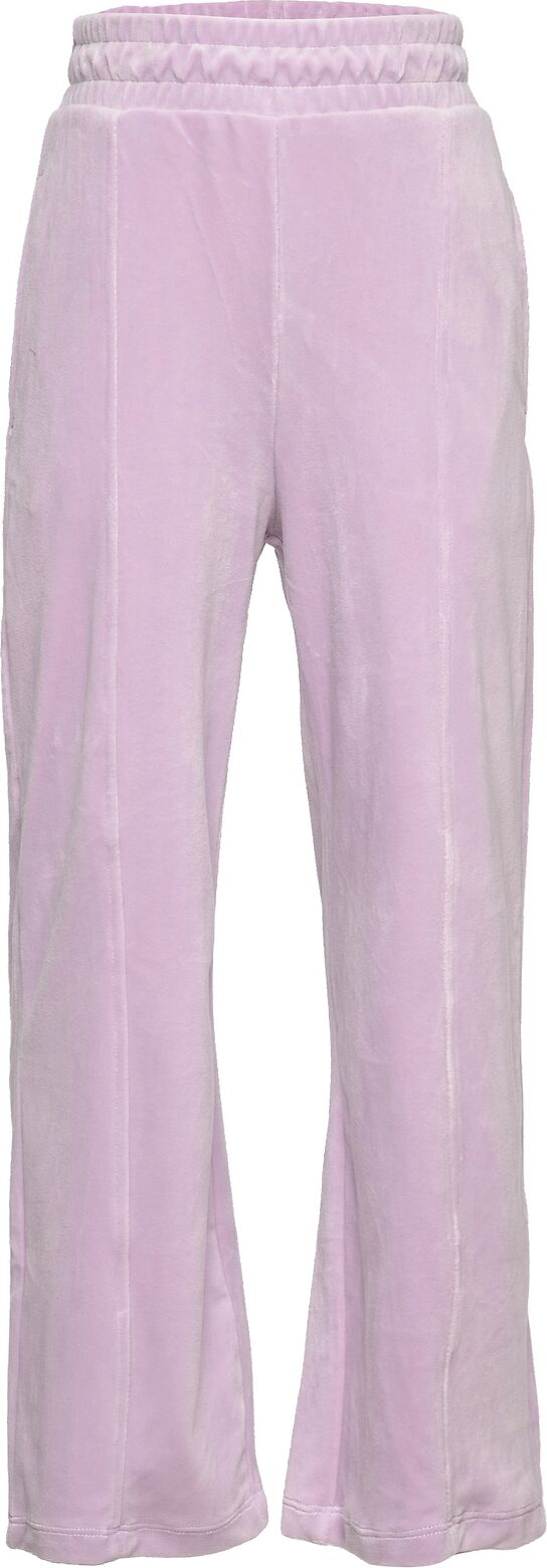 Lindex Trousers Wide Velour Bukser Lilla Lindex