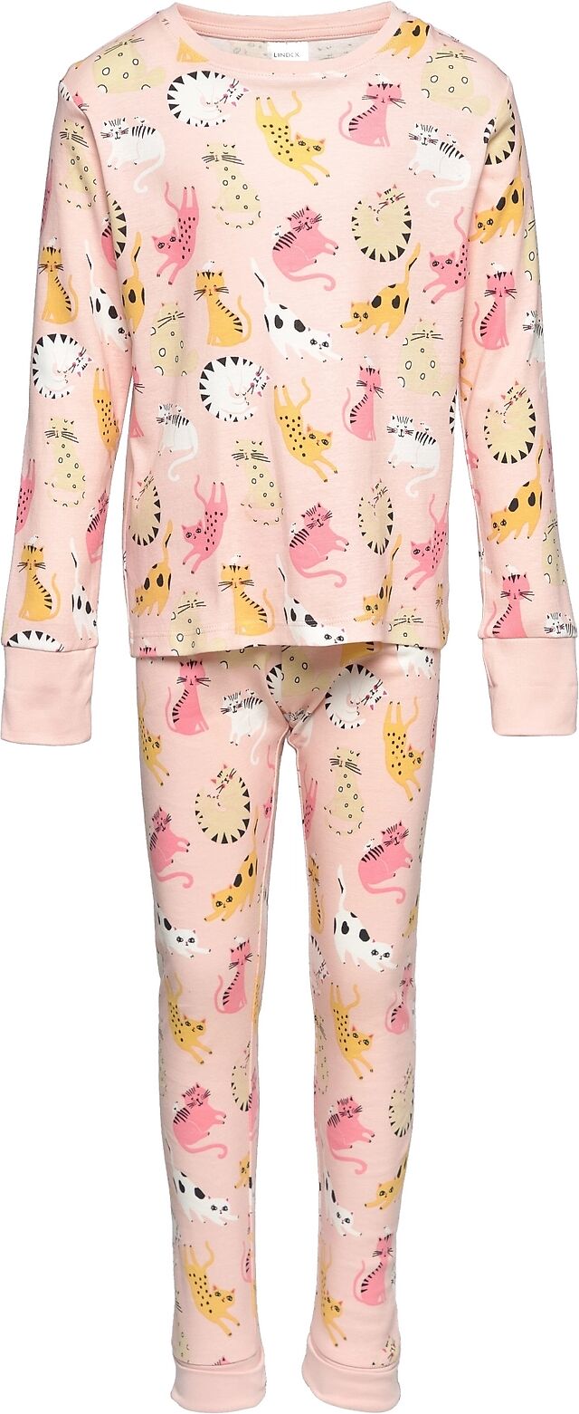 Lindex Pajama Cats Aop Pyjamas Sett Multi/mønstret Lindex